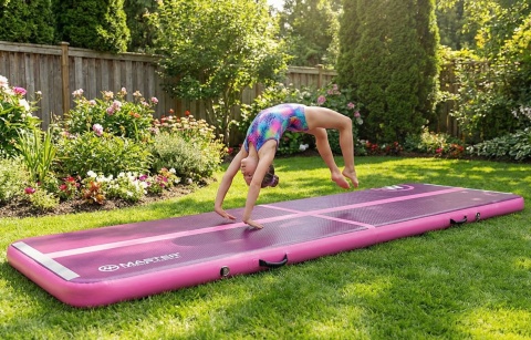 Airtrack Ścieżka Gimnastyczna Akrobatyczna MASTER S-Pro 600 x 150 x 20 cm - Fioletowo-Różowy