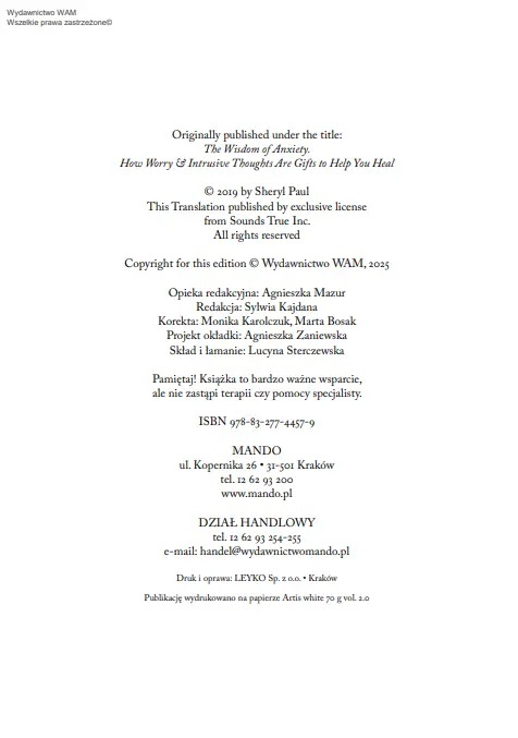 Mądrość lęku. Jak zamienić zmartwienia i natrętne myśli w wewnętrzną siłę