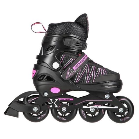 NH11912 A 2w1 BLACK/PINK ROZM. M(35-38) ŁYŻWOROLKI Z WYM. PŁ. HOKEJOWĄ NILS EXTREME