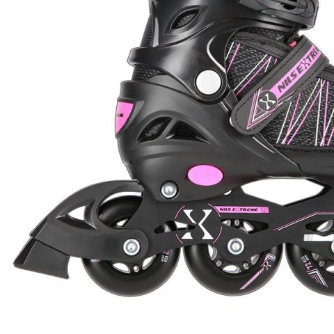 NH11912 A 2w1 BLACK/PINK ROZM. M(35-38) ŁYŻWOROLKI Z WYM. PŁ. HOKEJOWĄ NILS EXTREME