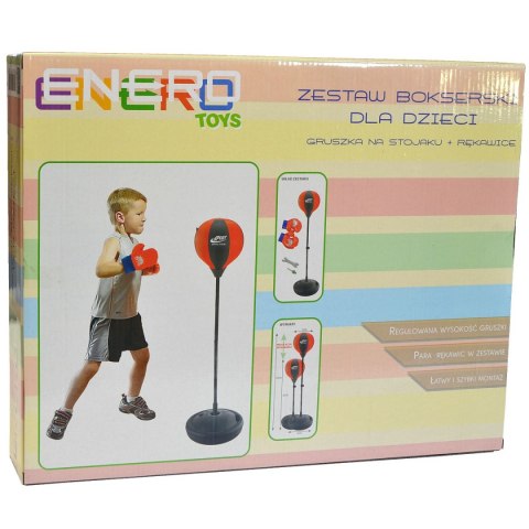 ZESTAW BOKSERSKI ENERO DLA DZIECI REGULOWANY 80-102CM I RĘKAWICE