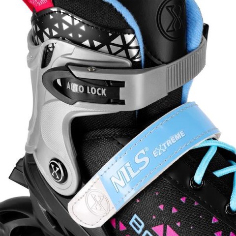 NH18190A ŁYŻWOROLKI 2w1 BRAVE RÓŻOWE ROZM. L(39-43) Z WYM. PŁ. HOKEJOWĄ NILS EXTREME