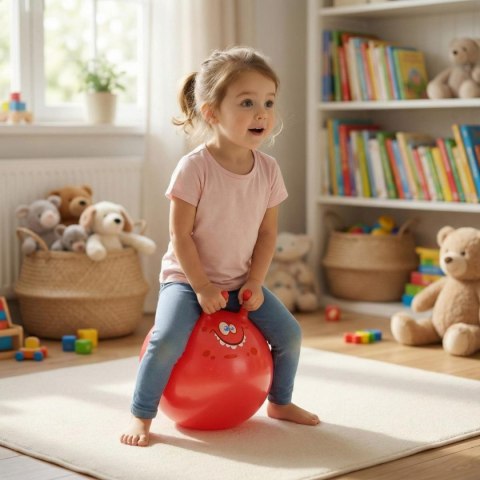 PIŁKA DO SKAKANIA Z ROGAMI 45CM CZERWONA