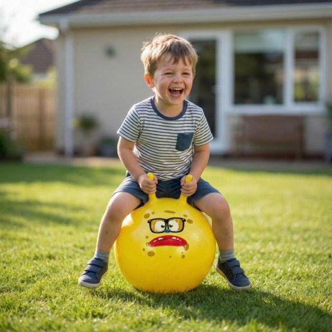 PIŁKA DO SKAKANIA Z ROGAMI 45CM ŻÓŁTA