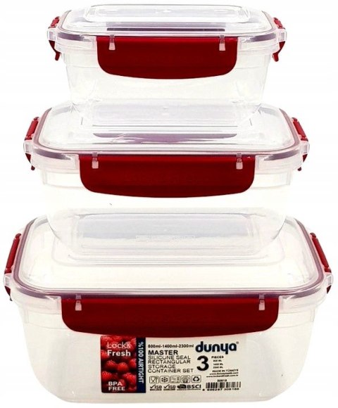 Kpl. Pojemników prostokątnych MASTER 3 cz.