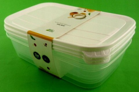 Kpl Pojemników prostokątnych POLY 3 x 2,0 lt