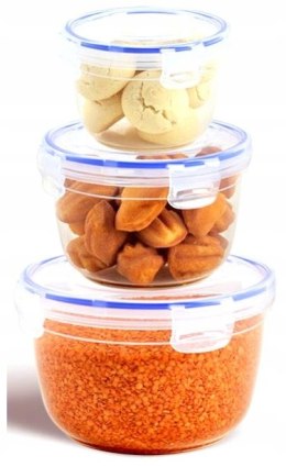 Kpl pojemników do żywności Micro Safe 600,1100,1800 ml