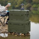 NCB4003 SKŁADANA SKRZYNIA KEMPINGOWA Z POKRYWĄ ZIELONA 50L NILS CAMP