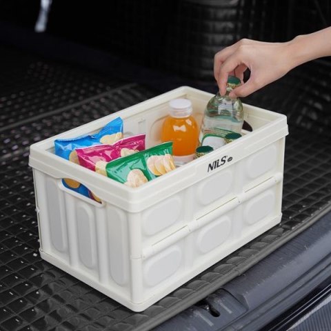 NCB4007 SKŁADANA SKRZYNIA KEMPINGOWA BIAŁA Z FUNKCJĄ STOŁU 2W1 15L NILS CAMP