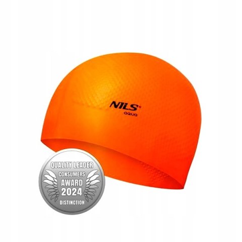 NQC JEDNOKOLOROWY POMARAŃCZOWY CZEPEK SILIKONOWY DOTS NILS AQUA