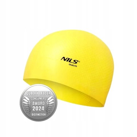 NQC JEDNOKOLOROWY ŻÓŁTY CZEPEK SILIKONOWY DOTS NILS AQUA