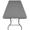 STÓŁ CATERINGOWY SKŁADANY W WALIZKĘ 180x74CM MAX.100KG WOODLAND DESKA CIEMNY SZARY