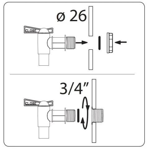 KRAN DO ZBIORNIKA NA WODĘ DESZCZÓWKĘ CANTAP 3/4 CZ