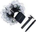 LAMPA SOLARNA OGRODOWA GIRLANDA ŁAŃCUCH SOLARNY 4,9M 40LED CIEPŁY BIAŁY