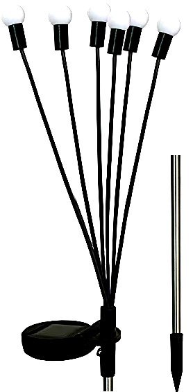 LAMPA SOLARNA TAŃCZĄCE NA WIETRZE KULECZKI BIAŁE 6 LED 72CM