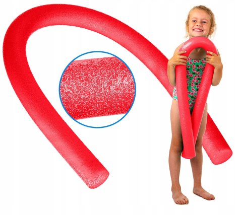 MAKARON NOODLE DO NAUKI PŁYWANIA NA BASEN COMFY CZERWONY