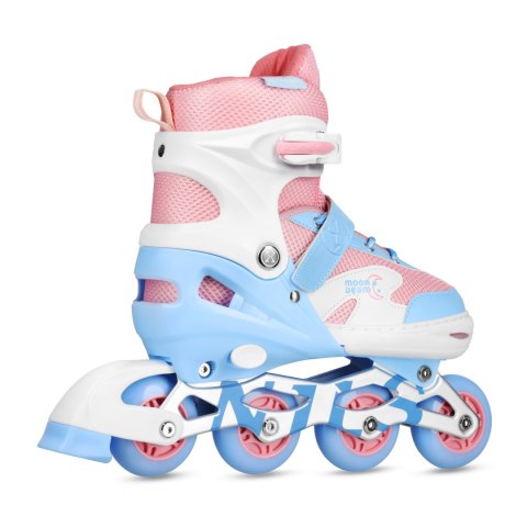 NA0189 ZESTAW LED ŁYŻWOROLKI OCHRANIACZE MOONBEAM BIAŁE ROZM. L(39-42) NILS EXTREME