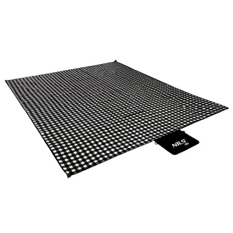 NC2311 KOC PIKNIKOWY BIAŁO-CZARNY 200x200 CM PE + ALU NILS CAMP