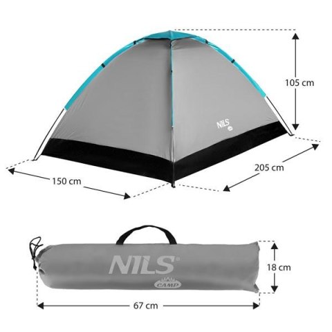 NC3021 NAMIOT KEMPINGOWY SZARY NILS CAMP