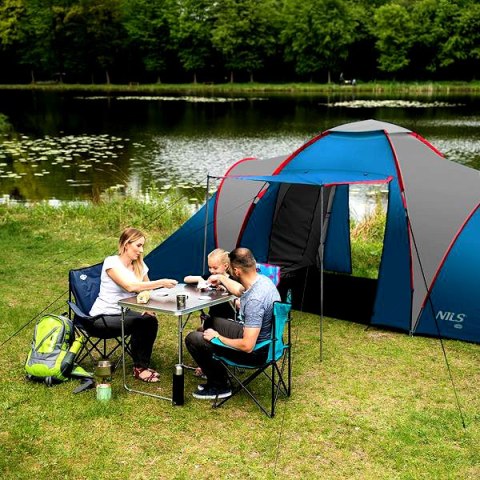 NC6431 NAMIOT KEMPINGOWY NIEBIESKI-JASNO SZARY HIGHLAND IV NILS CAMP