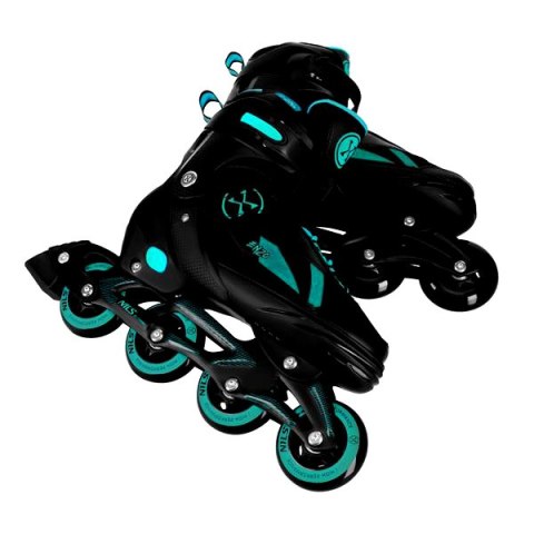 NH382 ŁYŻWOROLKI 2W1 ENZO TURKUSOWE ROZM. S(32-35) Z WYM. PŁOZĄ HOKEJOWĄ NILS EXTREME