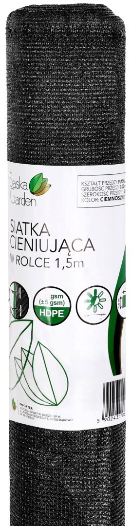 SIATKA CIENIUJĄCA 140G/M2 1.5X10M CIEMNO SZARA