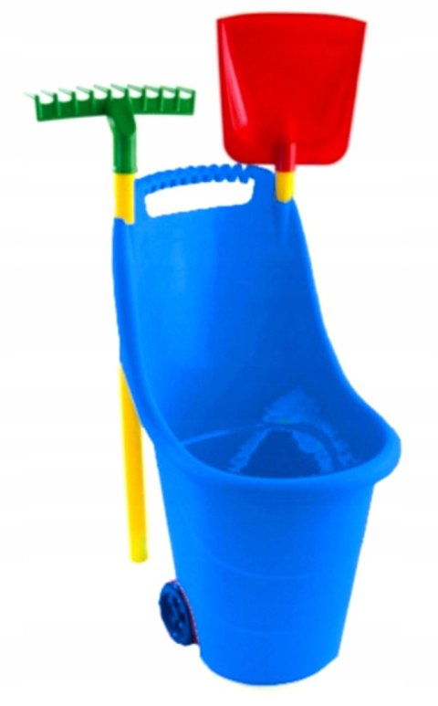 TACZKA OGRODOWA DLA DZIECI Z NARZĘDZIAMI 33x44x77C