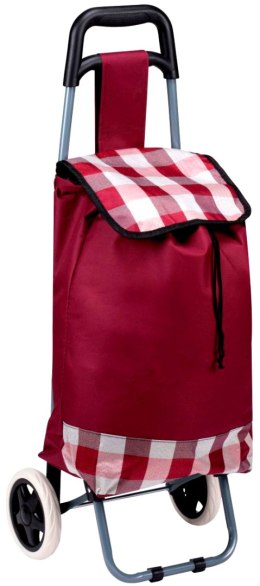 WÓZEK TORBA NA KÓLKACH NA ZAKUPY ZE STELAŻEM 31L CZERWONO BIAŁY