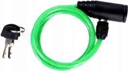 ZAPIĘCIE ROWEROWE DUNLOP SPIRALNE NA KLUCZ 0,6x90CM ZIELONY