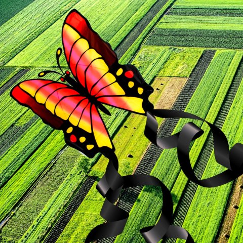 LATAWIEC MOTYL 88x78CM RÓŻOWO ŻÓŁTY ENERO