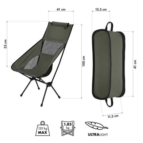 NC3321 KRZESŁO SKŁADANE ULTRALIGHT KHAKI NILS CAMP