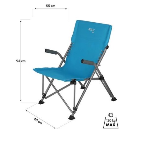 NC3704 KRZESŁO TURYSTYCZNE NIEBIESKIE NILS CAMP