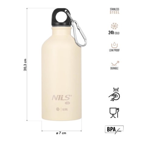NC3801 BUTELKA TURYSTYCZNA 550ML BEŻOWA NILS CAMP