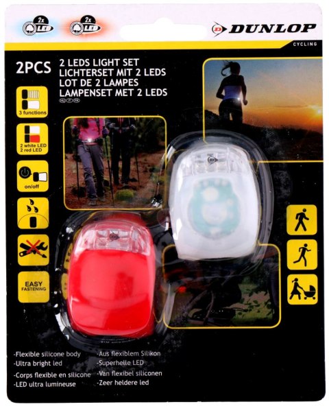 ZESTAW SILIKONOWYCH LAMP ROWEROWYCH LED PRZÓD I TYŁ DUNLOP