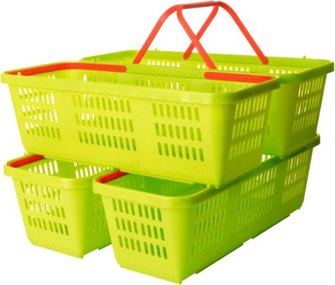 KOSZYK PLASTIKOWY NA OWOCE I WARZYWA AŻUROWY Z RĄCZKĄ