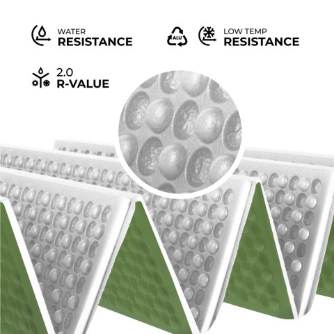 NC17103 KARIMATA SKŁADANA TURYSTYCZNA Z PODBICIEM ALUMINIOWYM + XPE 195 CM ZIELONA NILS CAMP