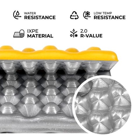 NC17105 MATA KEMPINGOWA DO SIEDZENIA Z PODBICIEM ALUMINIOWYM +IXPE 40 CM ŻÓŁTA NILS CAMP