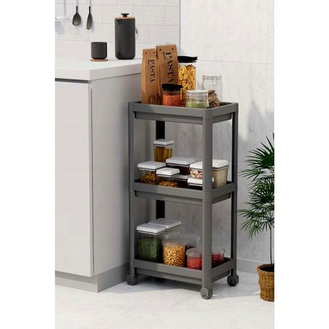 Regał na kółkach 3 poziomowy Decobella ANTRACYT