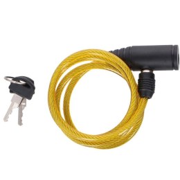 ZAPIĘCIE ROWEROWE DUNLOP SPIRALNE NA KLUCZ 0,6x90CM ŻÓŁTE DUNLOP