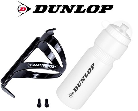 BIDON ROWEROWY DUNLOP 750ML Z KOSZYKIEM BIAŁY