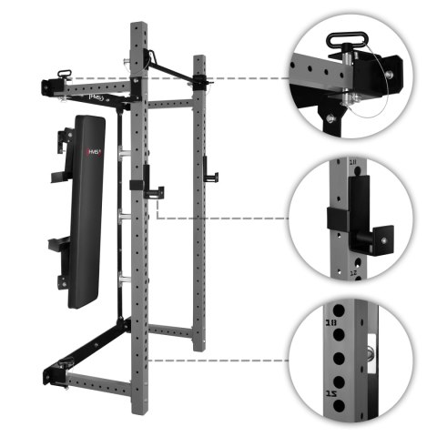 KLT34 WIELOFUNKCYJNA KLATKA TRENINGOWA SKŁADANA GREY HMS