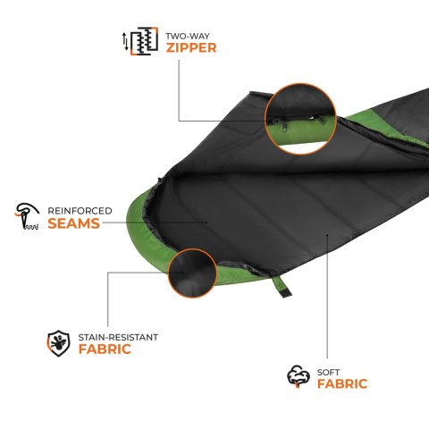 NC1705 ŚPIWÓR ULTRA LIGHT CZARNO-ZIELONY NILS CAMP