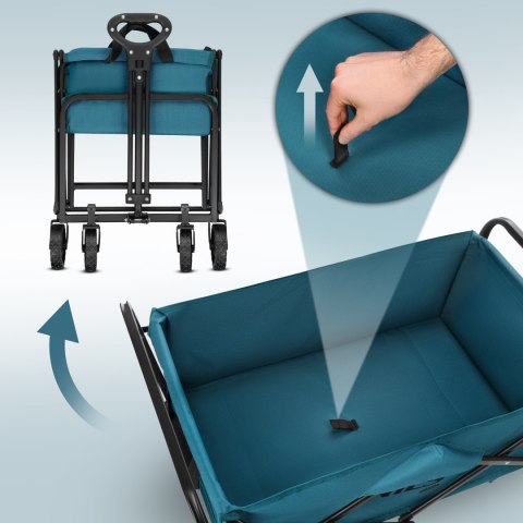 NC4306 WÓZEK TURYSTYCZNY SKŁADANY TURKUSOWY 70L NILS CAMP