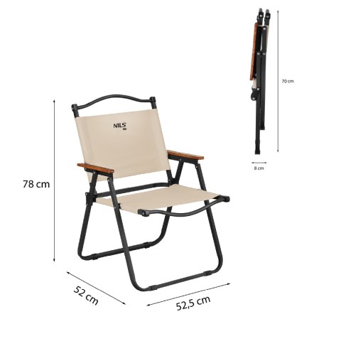 NC4307 KRZESŁO SKŁADANE BEŻOWE NILS CAMP