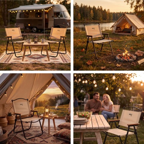 NC4307 KRZESŁO SKŁADANE BEŻOWE NILS CAMP