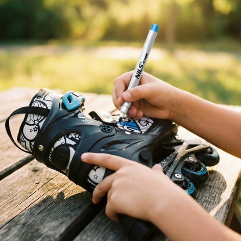 NH10907 4w1 ŁYŻWOROLKI Z WYM. PŁOZĄ HOKEJOWĄ TINTY ZIELONE ROZM. M(35-38) NILS EXTREME