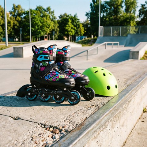 NH10907 4w1 ŁYŻWOROLKI Z WYM. PŁOZĄ HOKEJOWĄ TINTY ZIELONE ROZM. S(31-34) NILS EXTREME