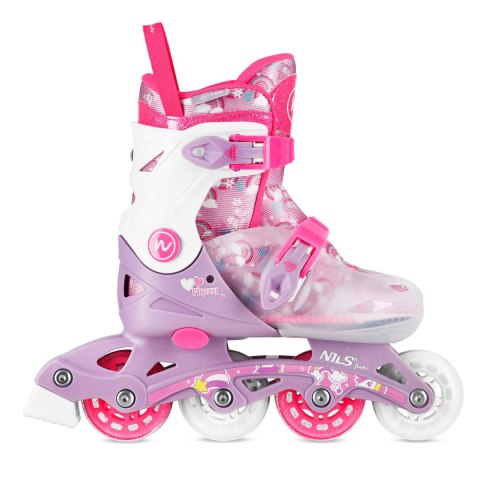 NJ1025 ŁYŻWOROLKI 2w1 FLIPZY RÓŻOWE ROZM. XS(27-30) NILS FUN