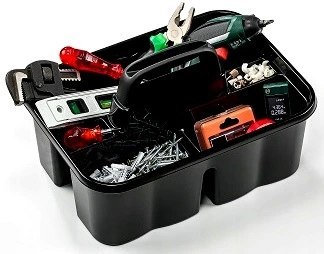 Organizer 3 częściowy z uchwytem 257x355x198 CZARNY