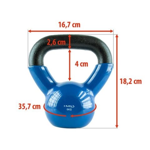 KNV06 KETTLEBELL POKRYTY WINYLEM 6.0 KG HMS